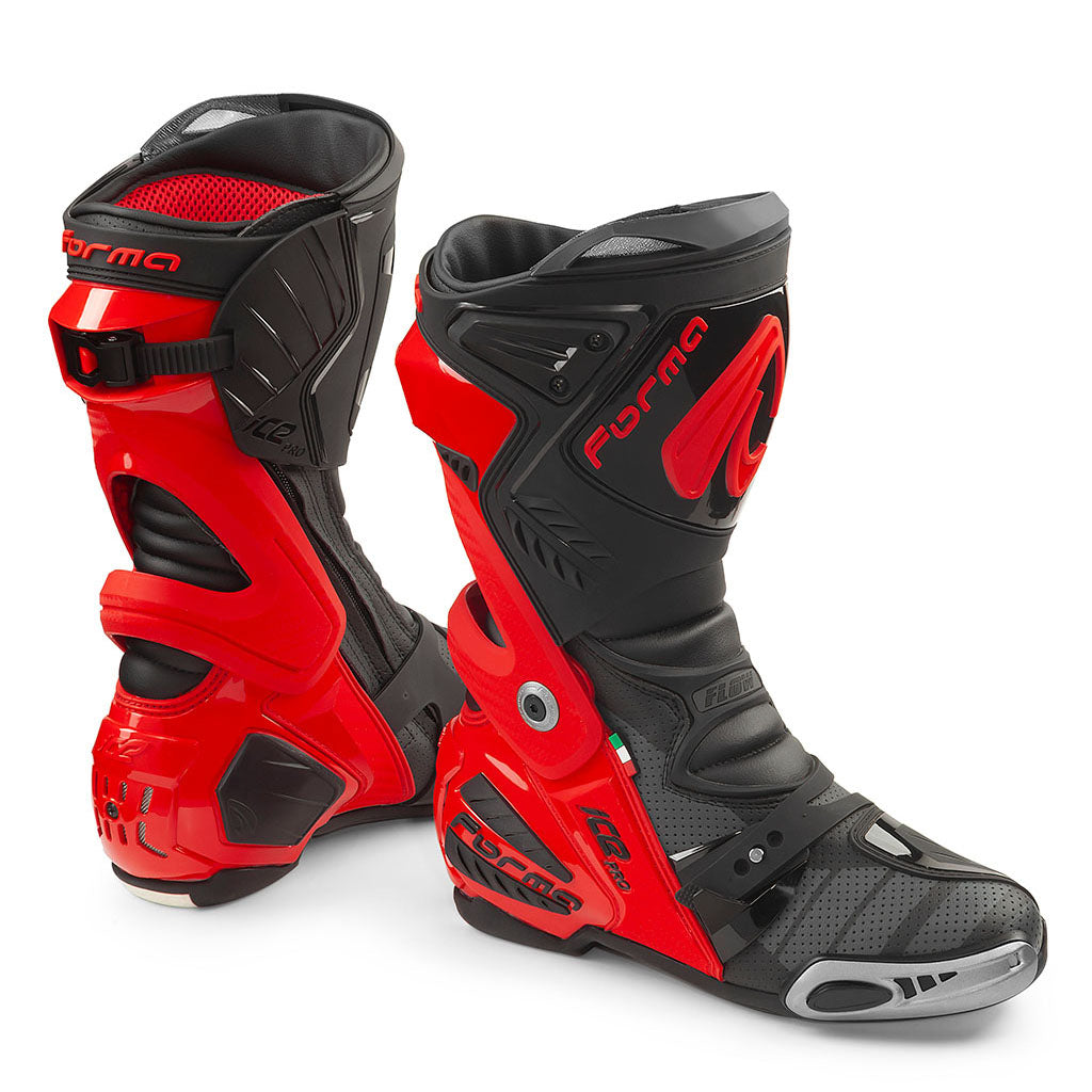 Forma ice pro boots flow motorcycle red black footwear motogp gear tech track street road alpine home main support