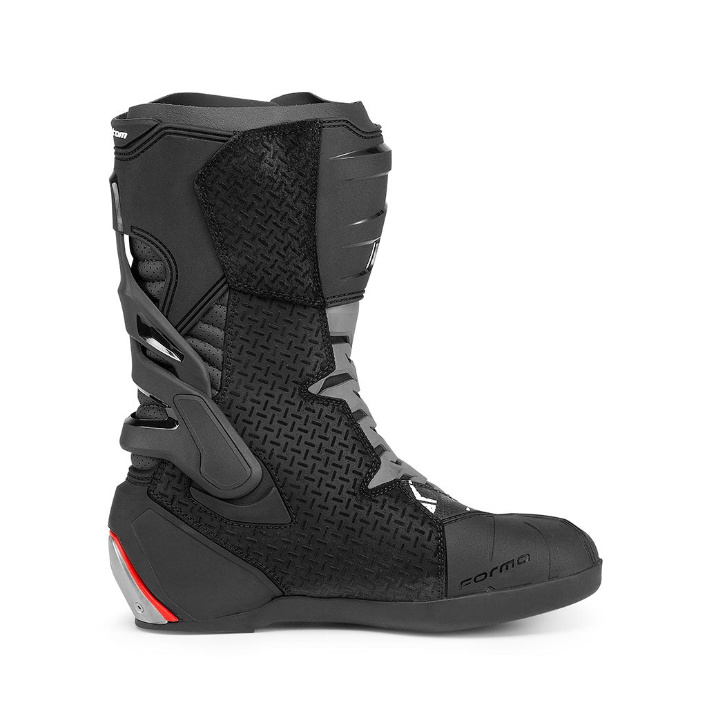 Forma phantom boots flow motorcycle black footwear motogp racing gear tech track street road alpine home main support