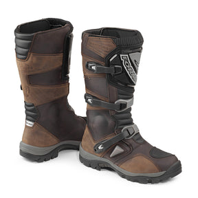 Forma Adventure dry motorcycle boots, brown adv touring riding waterproof main home usa global footwear comfort hiking safety tech high best quality fitment leather 
