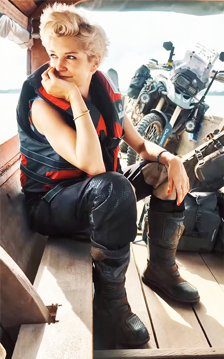 Forma boots on her bike kinga tanajewska terra evo adventure motorcycle main usa global customer service leather waterproof